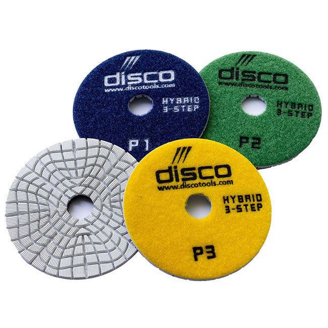 4" Disco T-MAX  Premium 3 Step Polishing Pads all grits